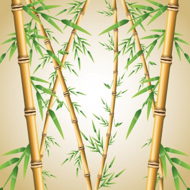 Bambu gövde yaprakları tasarımı ile