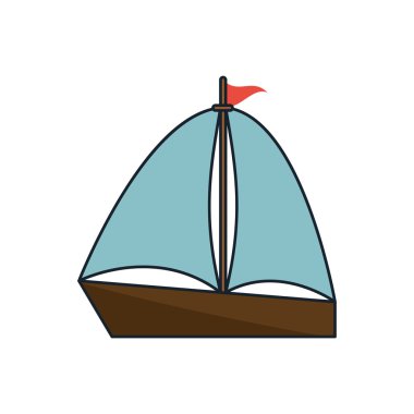 İzole yelkenli gemi tasarım