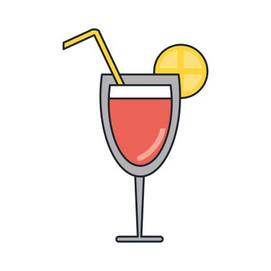 Turuncu tasarım ile izole kokteyl cam