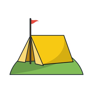 Bayrak tasarımı ile izole çadır