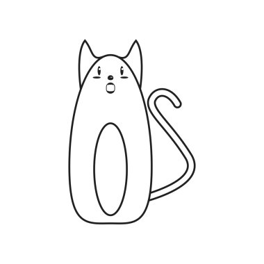 İzole kedi karikatür tasarım