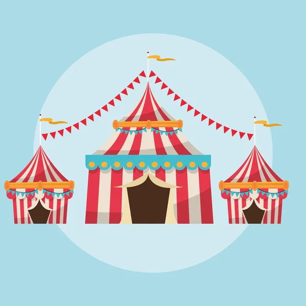 Striped tent of carnival design — Stock Vector