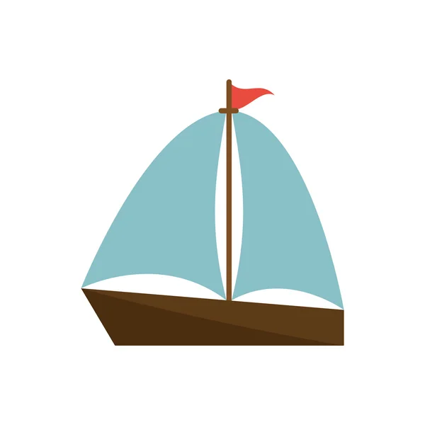 孤立的帆船船设计 — 图库矢量图片