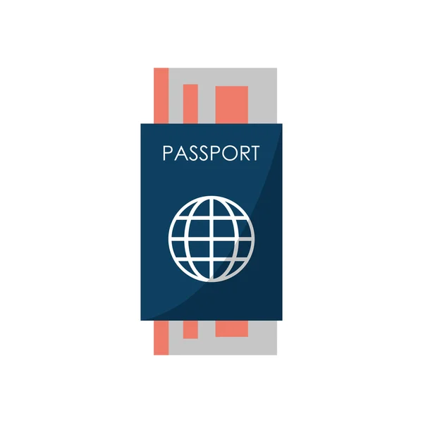 Passaporto isolato con design a sfera globale — Vettoriale Stock