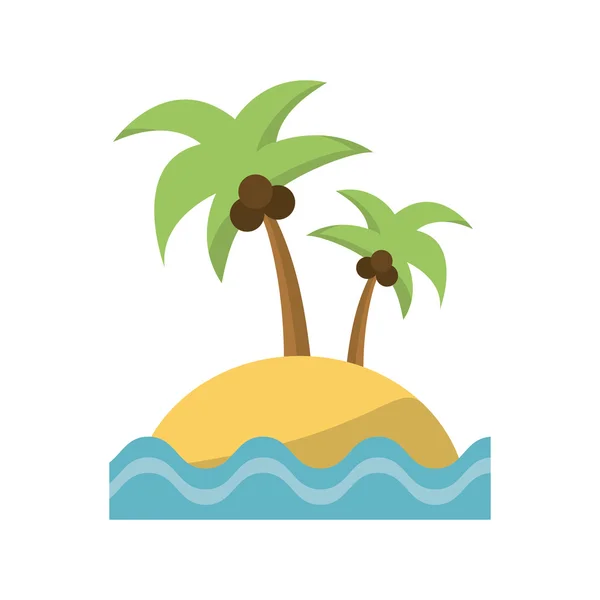 Elszigetelt palm tree strand és a tenger design — Stock Vector
