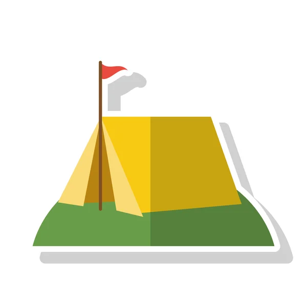 Tenda isolata con disegno bandiera — Vettoriale Stock