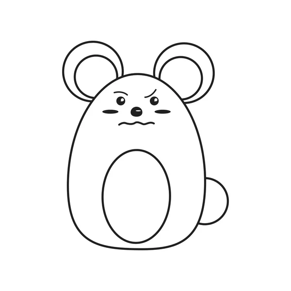 Design de desenhos animados do mouse isolado — Vetor de Stock