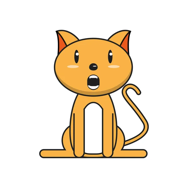 Desain kartun kucing yang terisolasi - Stok Vektor