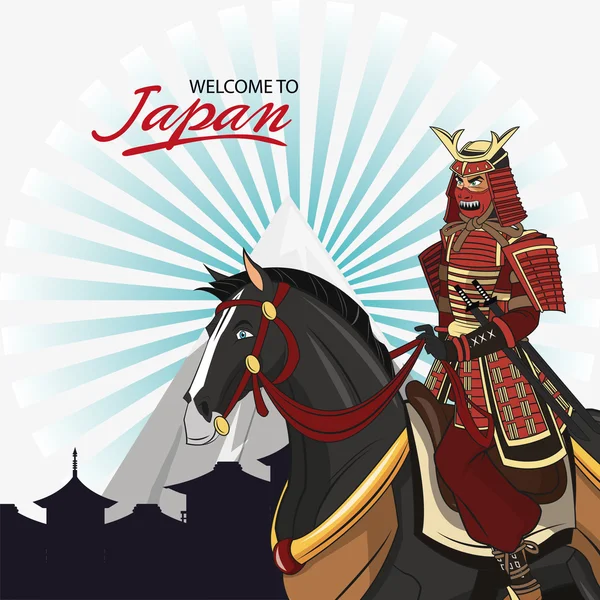 日本武士和马卡通设计 — 图库矢量图片
