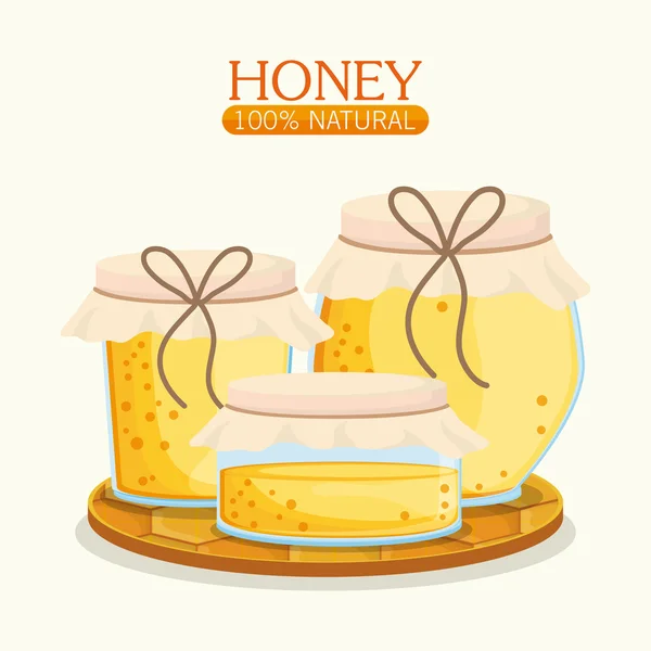 Дизайн здорової та органічної їжі для меду — стоковий вектор