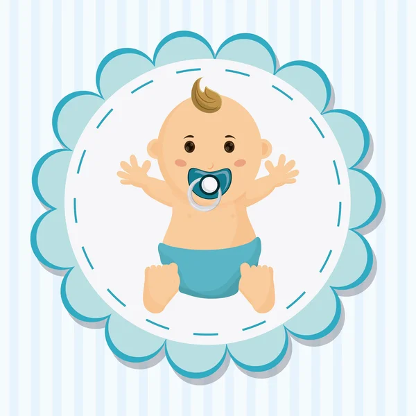 Baby Boy Cartoon von Baby Shower Konzept — Stockvektor