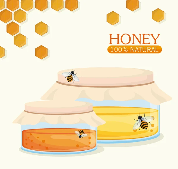 Honey design zdravých a bio potravin — Stockový vektor