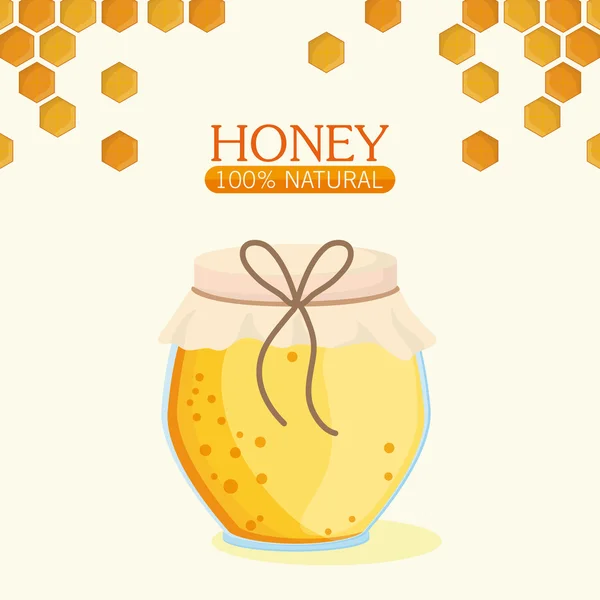 Design de alimentos saudáveis e orgânicos mel — Vetor de Stock