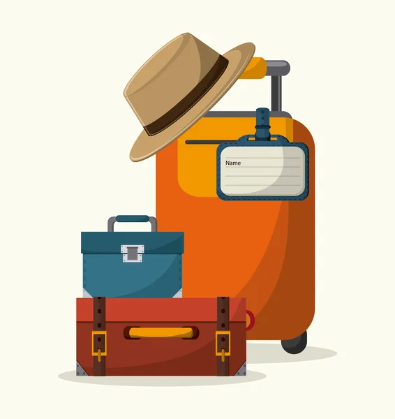 Bags of baggage and luggage concept — Stock Vector