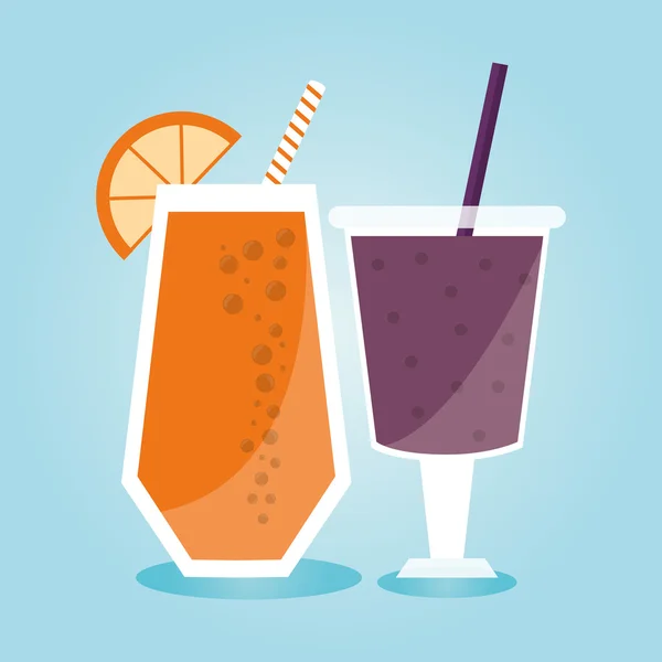 Smoothie ποτό γυάλινη σχεδίαση — Διανυσματικό Αρχείο