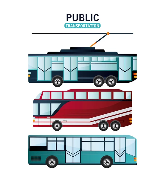 Diseño de vehículos de transporte público — Vector de stock