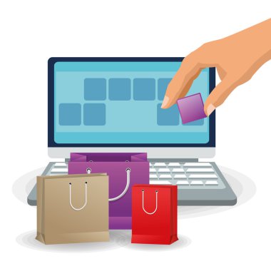 Laptop ve çanta alışveriş tasarım