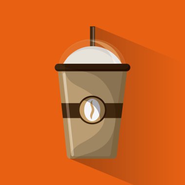 Kahve zamanı tasarımı. Coffe dükkan simgesi. Renkli illüstrasyon