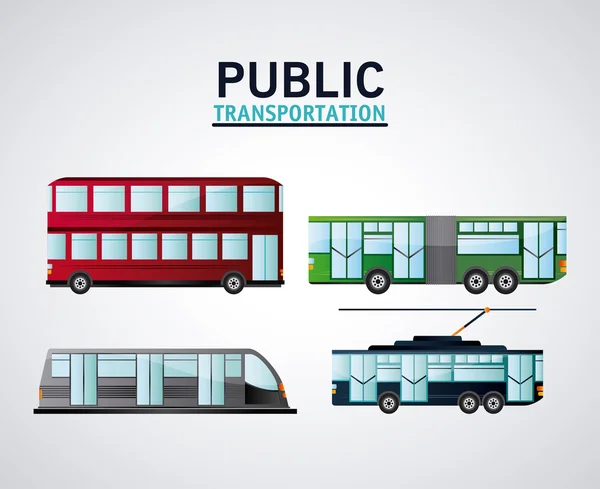 Diseño de vehículos de transporte público — Vector de stock