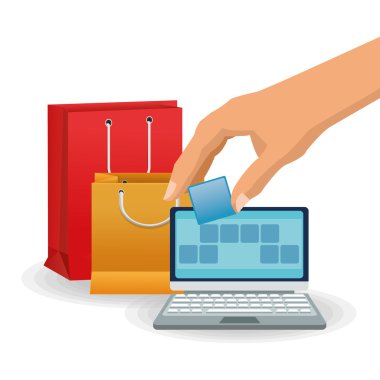 Laptop ve çanta alışveriş tasarım