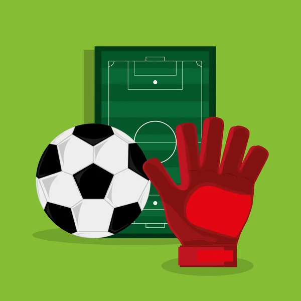 Futebol futebol ícones relacionados imagem — Vetor de Stock