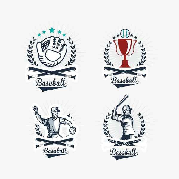 Baseball imagen de iconos relacionados — Vector de stock