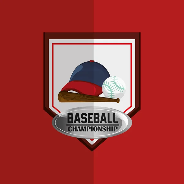 Immagine delle icone relative al baseball — Vettoriale Stock