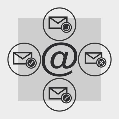 ileti zarfı ve sembol simgeler,