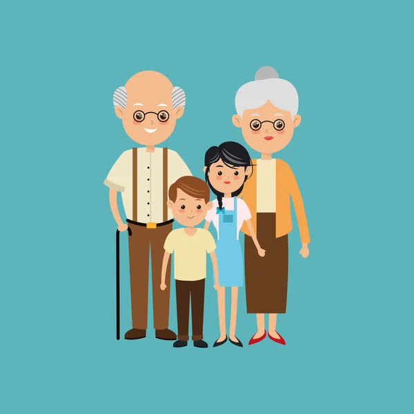 Traditionele familie beeld — Stockvector