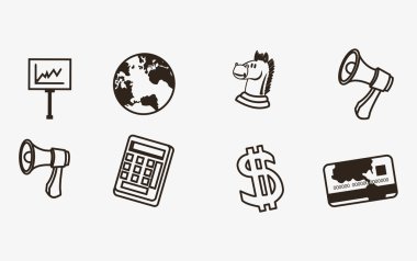 Ekonomi ile ilgili simgeler çizgi resim