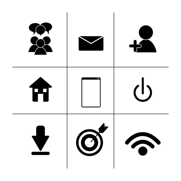 Digitales soziales Netzwerk Kommunikation verwandte Symbole Bild — Stockvektor