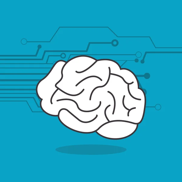 Emberi agy és az áramkör a ikon kép — Stock Vector
