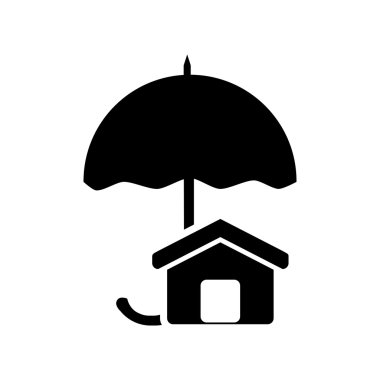 şemsiye ve ev simgesini