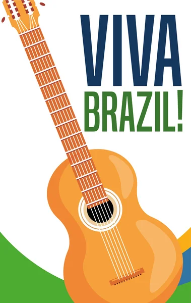 Instrumento de guitarra de diseño brasileño — Vector de stock
