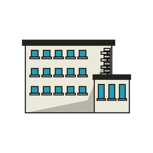 Isoliertes Gebäude mit Fenstergestaltung — Stockvektor