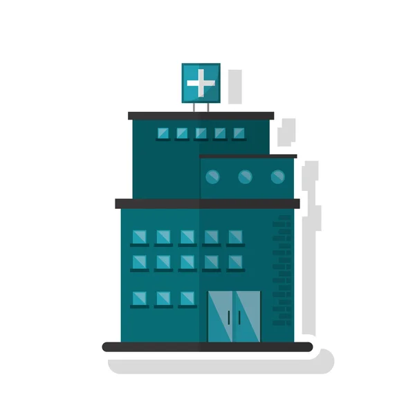 Diseño aislado del edificio del hospital — Vector de stock