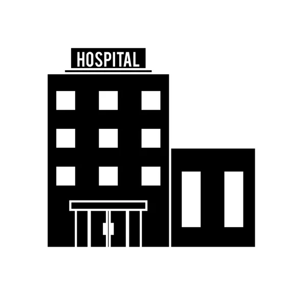 İzole hastane bina — Stok Vektör