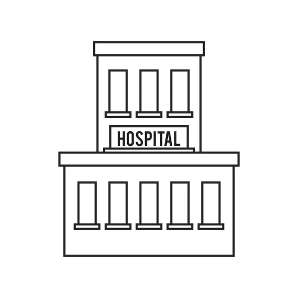Isolated hospital building design — Stock Vector