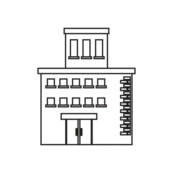 Geïsoleerd gebouw met windows design — Stockvector