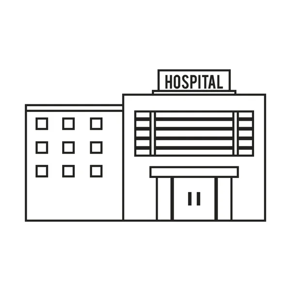 Isolated hospital building design — Stock Vector