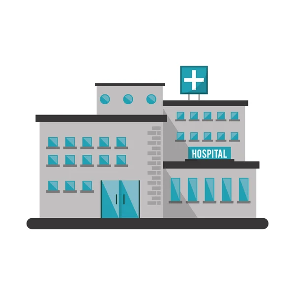 Projeto isolado do edifício do hospital —  Vetores de Stock