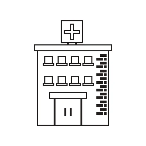 Diseño aislado del edificio del hospital — Vector de stock
