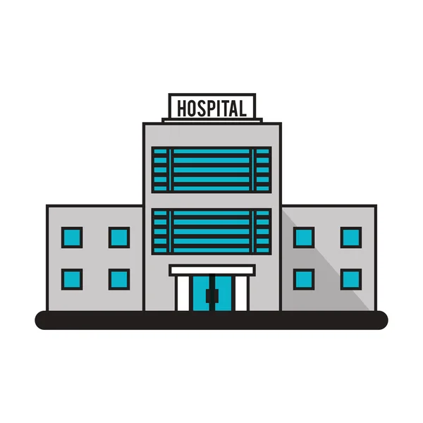 Projeto isolado do edifício do hospital —  Vetores de Stock