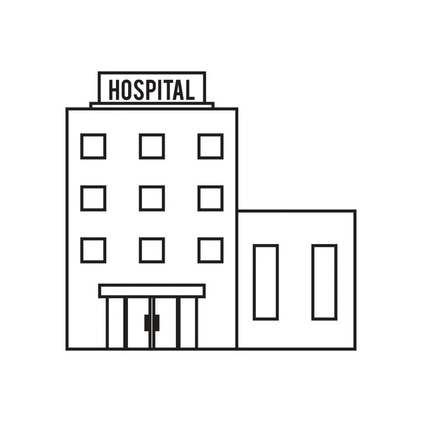 Diseño aislado del edificio del hospital — Vector de stock