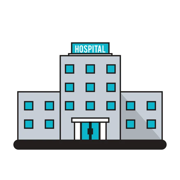 Проектирование изолированного здания больницы — стоковый вектор