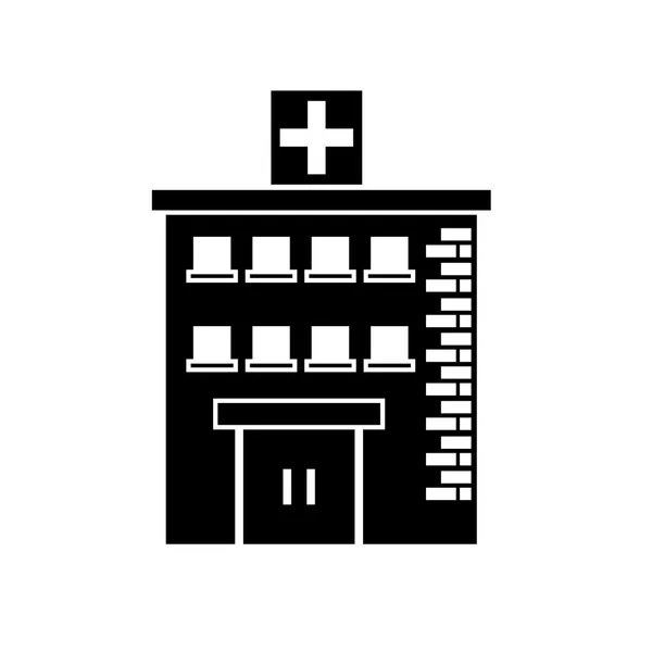 Diseño aislado del edificio del hospital — Vector de stock