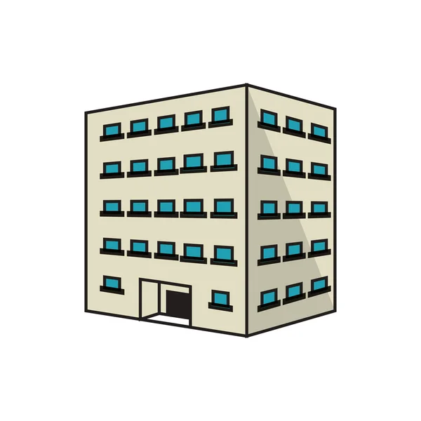 Geïsoleerd gebouw met windows design — Stockvector