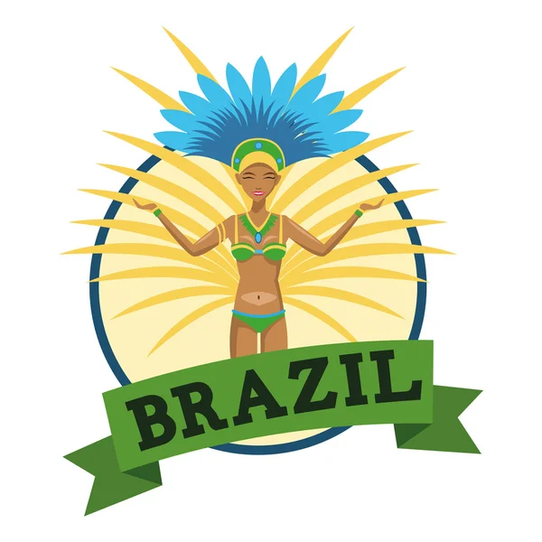 Desenho animado Garota do brasil —  Vetores de Stock
