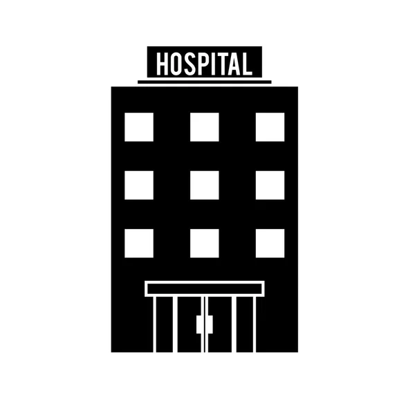 Isolated hospital building design — Stock Vector