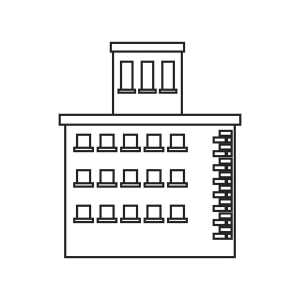 Isolerade byggnad med windows design — Stock vektor